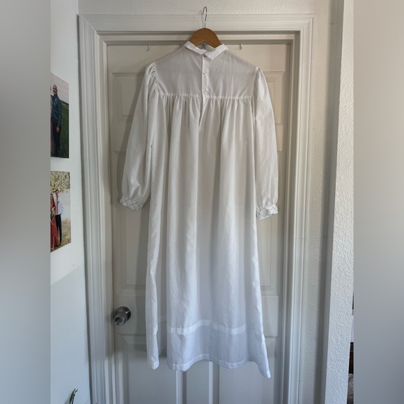 American Girl Long White Nightgown, Blue Bow Ribbon, Trim Detail, Size Large - Picture 2 of 13